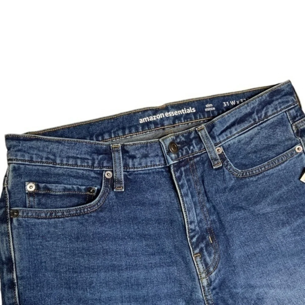 Amazon Essentials Mens Jeans Slim Fit Denim Blue‎ Jeans 31W x 32L